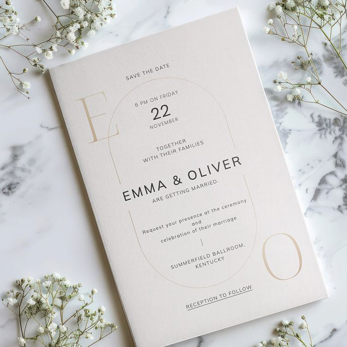 Editable wedding invitation mockup