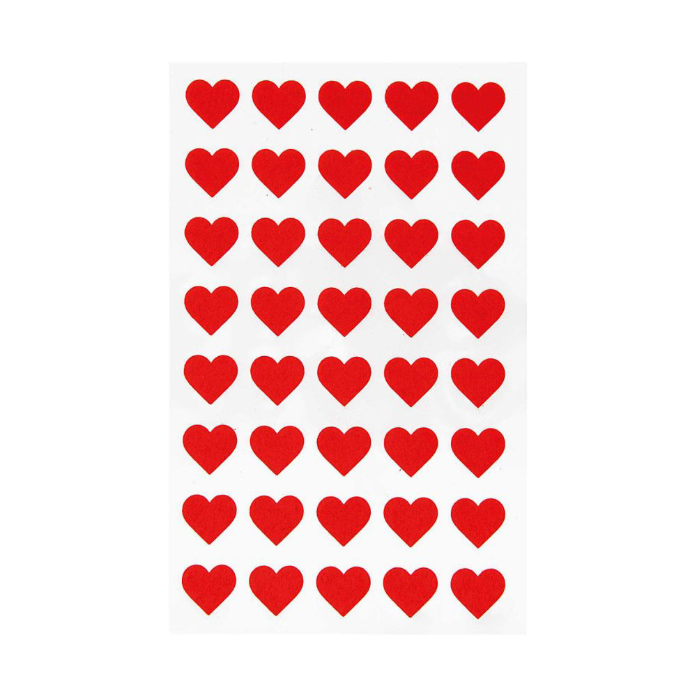 40-heart-sticker-felt-effect-red