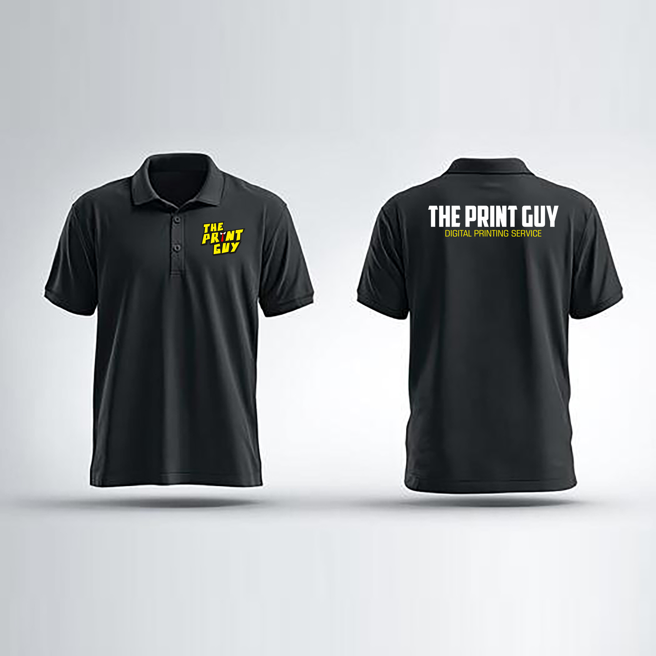 front-and-back-views-of-a-dark-short-sleeved-polo-shirt-rendered-with-a-slight-shadow-photo